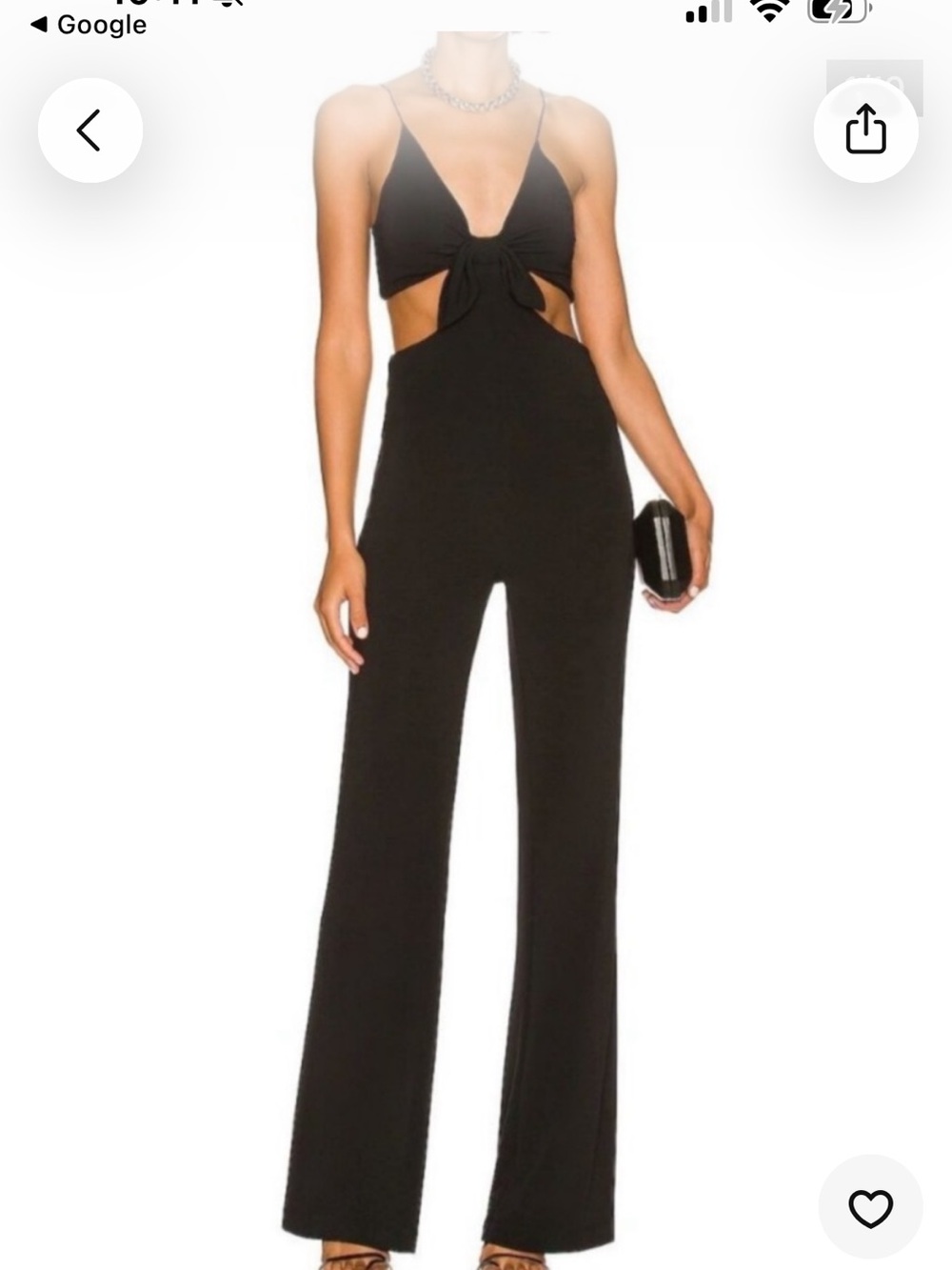 Alice + Olivia Havana Black Jumpsuit XS Cutout Wide Leg Party Sexy